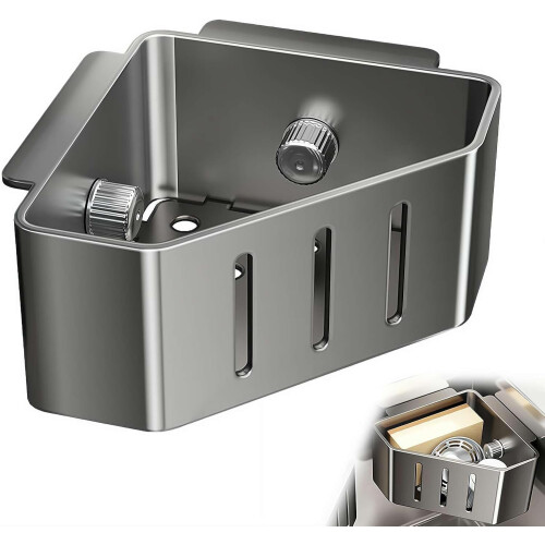 (Gray, 1pcs) Suport colț burete chiuvetă