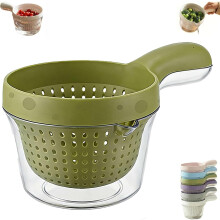 (Green, 1pcs) Abtropfkorb, blau, 2-lagig, für Obst, Gemüse, Restaurant, Küche, Spüle