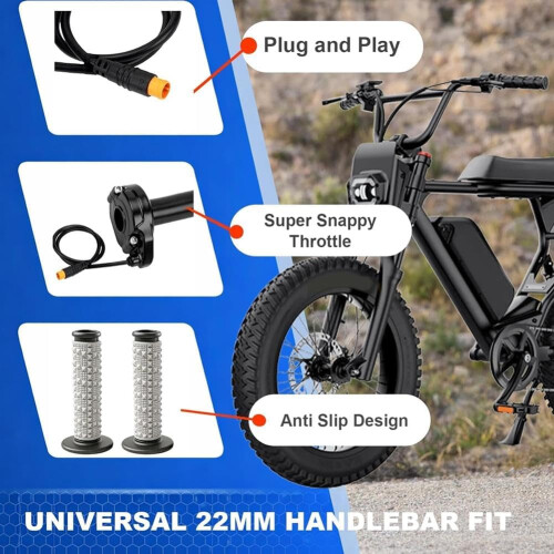 (Black, 1set) Mâner gaz bicicletă electrică 2