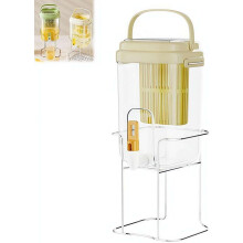 (Yellow E, 1set) Getränkespender, grün, mit Zapfhahn, groß, für Limonade, Saft, tragbar