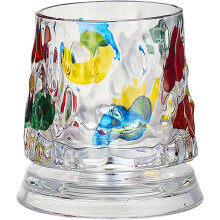 (Color D, 16.9 Ounces) Ručně malované rotující křišťálové sklenice na whisky