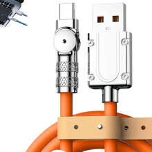 (Orange 1.5 meters, 1pcs) 120W USB-Kabel, orange, 2 m, 180 drehbar, mit Klett, für Auto, Schule
