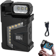 (Black, 1pcs) 2026 oplaadbare EDC zaklamp met draaibare kop, mini, 600 lumen, oranje