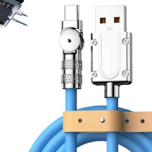 (Blue 2 meters, 1pcs) 120W USB-Kabel, orange, 2 m, 180 drehbar, mit Klett, für Auto, Schule