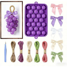 (Purple, 1set) Grape Shaped Silicone Soap Making Mold Kit, Handmade & Reusable