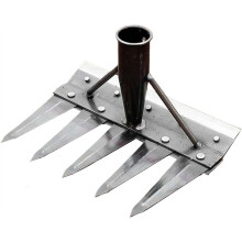(5tooth, 1pcs) 1er-Unkrautrechen, 2 Zähne, Kohlenstoffstahl, für Rasen, Garten, schwer
