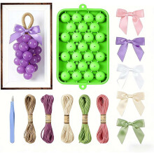 (Green, 1set) Grape Shaped Silicone Soap Making Mold Kit, Handmade & Reusable