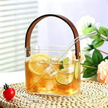 (Clear A, 3.4 Ounces) Skleněná kabelka na pití s brčkem, ručně vyrobená