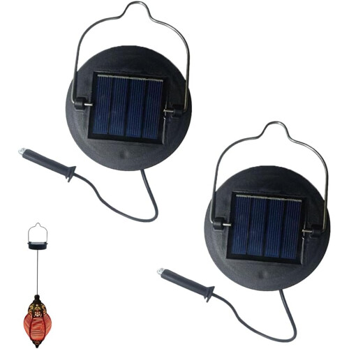 (Black, 2pcs) Capac panou solar 400mAh