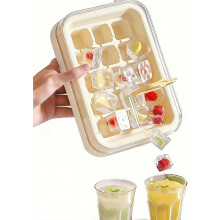 (White, 1pcs) Ijsblokjesvorm met deksel, 2-in-1 waterfles, wit