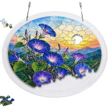 (Morning Glory, 1set) Acryl-Sonnenfänger, Sonnenblume, DIY, 83 Teile, Buntglas, für Garten, Geschenk
