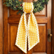(Yellow, 1pcs) 1er-Türkranz-Schleife, pink, Polyester, für Ostern, Hochzeit, Party, Deko
