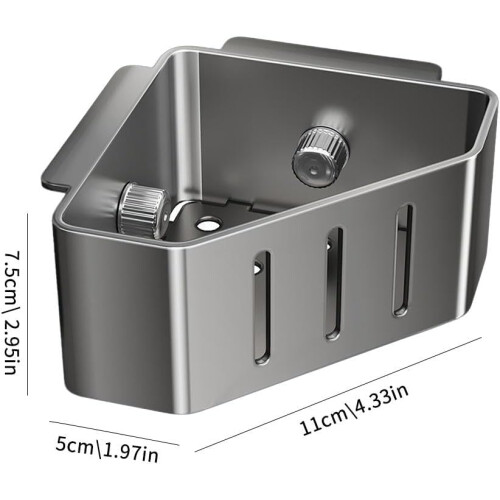 (Gray, 1pcs) Suport colț burete chiuvetă 1
