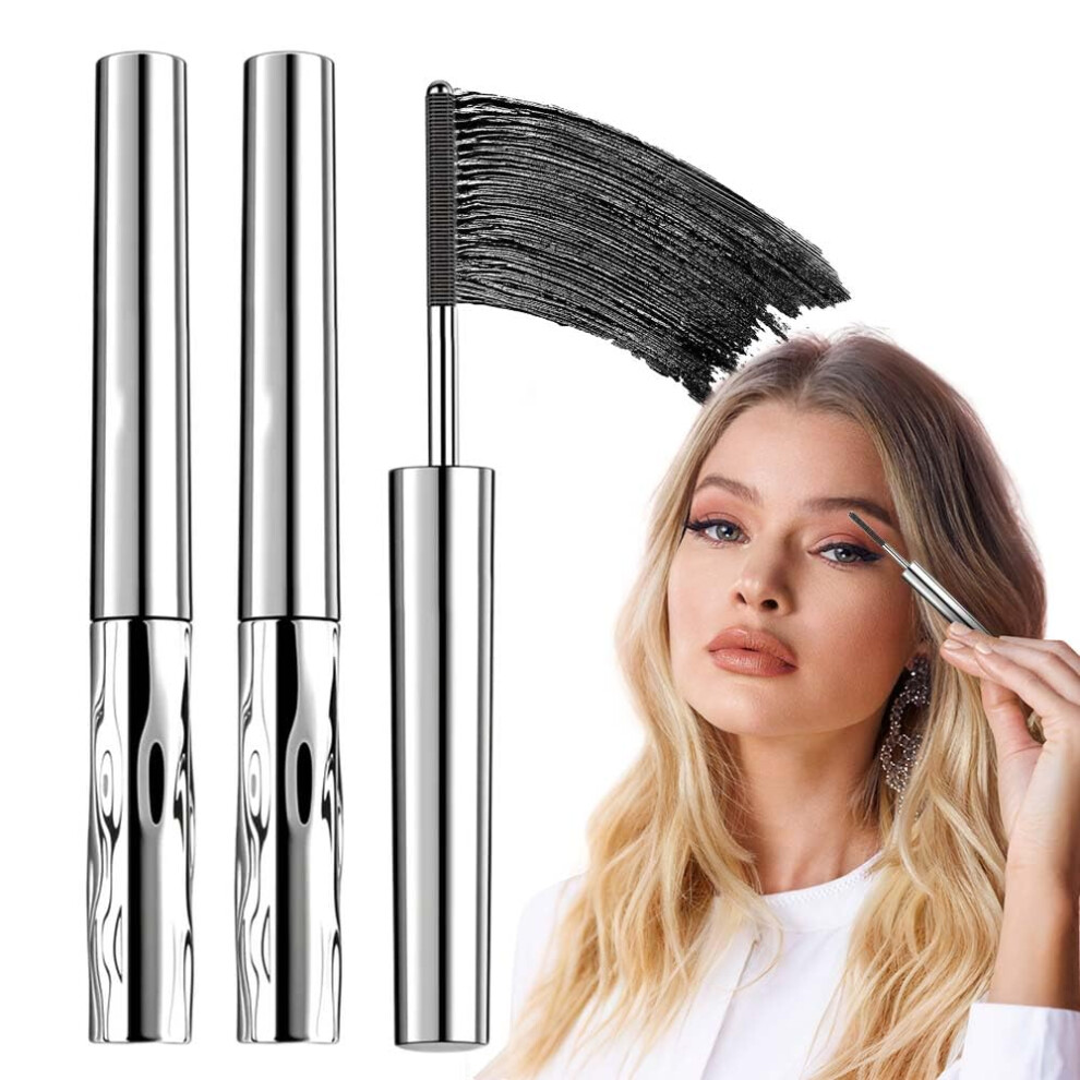 Oimg (Black+Brown, -) Iron Mascara Â Metal Wand Tubing Mascara Waterproof Black, 3D Curling