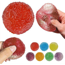 (Red, 1pcs) 1er-Stressball, orange, glitzernd, handgefertigt, langsam, für Geburtstag