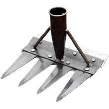 (4tooth, 1pcs) 1er-Unkrautrechen, 2 Zähne, Kohlenstoffstahl, für Rasen, Garten, schwer