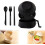 (Black, -) Set cocina ramen trigo, palillos microondas. 1