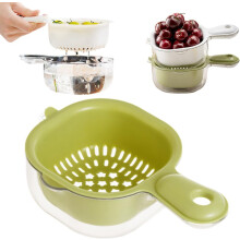 (Green, -) 1er-Doppelschicht-Abtropfkorb, grün, für Obst, Gemüse, Beeren, Waschbecken
