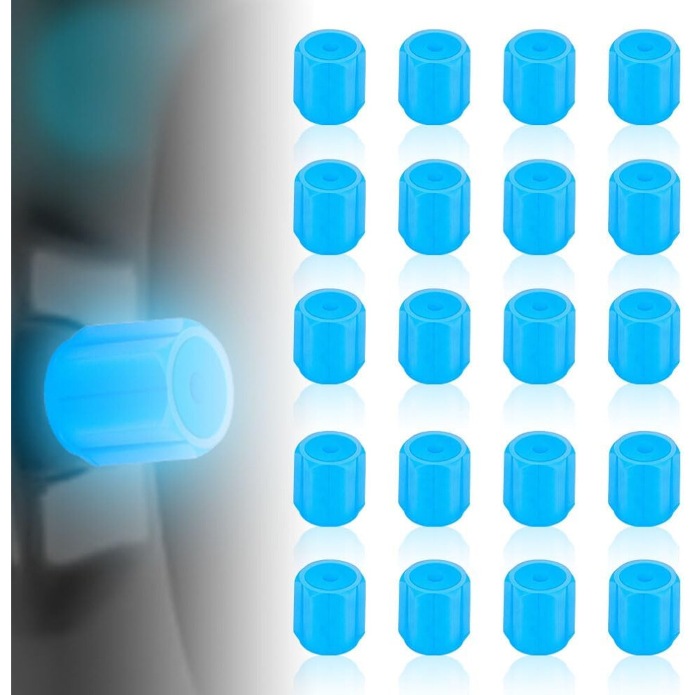 (, -) Glow In The Tire Valve Stem Caps Â 20Pcs Fluorescent Luminous Covers Blue/Dark 5437706920960
