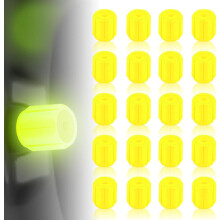 (Yellow, -) Glow in The Dark Tire Valve Stem Caps – 20pcs Fluorescent Luminous Covers