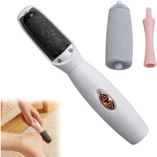 (White, -) Electric Foot Callus Remover – Rechargeable Pedicure Grinder for Dead Skin