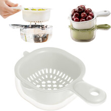 (White, -) 1er-Doppelschicht-Abtropfkorb, grün, für Obst, Gemüse, Beeren, Waschbecken