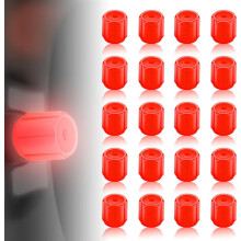(Red, -) Glow in The Dark Tire Valve Stem Caps – 20pcs Fluorescent Luminous Covers