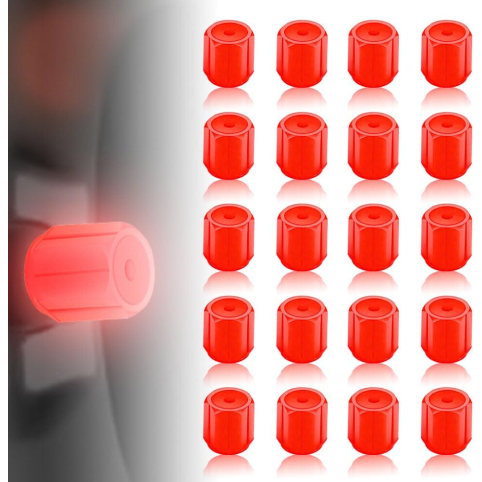 (, -) Glow In The Tire Valve Stem Caps Â 20Pcs Fluorescent Luminous Covers Red/Dark 5437706920977