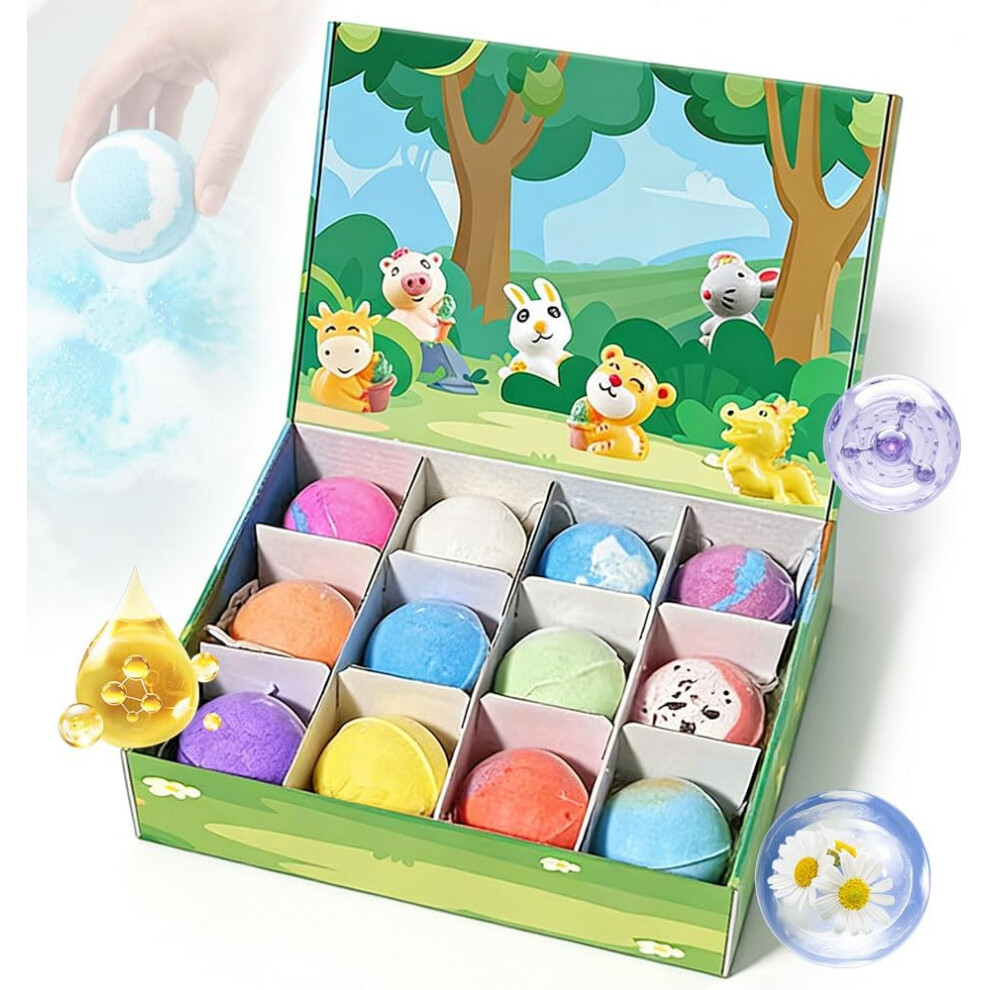 Oimg Green (, -) Ocean Toy Bath Salt Ball Â 12 Pack Bath Bombs With Surprise Inside