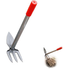 (Peach Tipped Hoe, 1pcs) 2-in-1 Gartenhacke, Edelstahl, für Bodenlockerung, Unkraut, Rasen, Werkzeug