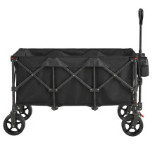 Foldable Trolley, Heavy Duty Cart, Camping Trolley for Outdoor, Large Capacity, Black
