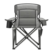 (Grey) Oversized Lumbar Support Camping Chair, Heavy-Duty Outdoor Folding Chair