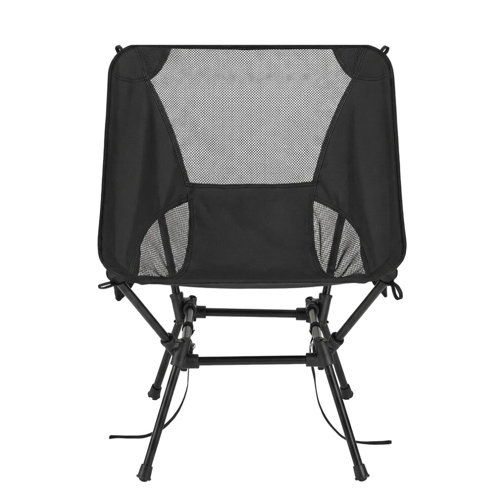 Songmics (Black) Folding Beach Chair, Camping Chair For Outdoor Travel, Steel Frame, 2 Storage Pockets, Portable Black
