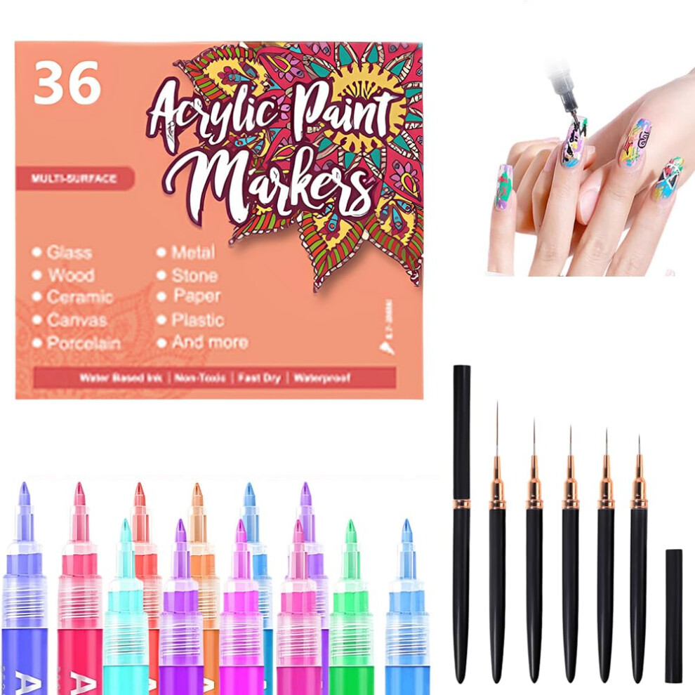 Oimg (36 Colors, -) 12 Colors Nail Art Pens Set Â Quick Dry Polish Pens For Diy Drawing