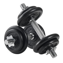 Set of 2 Cast Iron Dumbbells, 2 x 10 kg, Adjustable Weights, for Men Women Workout, Weight Lifting at Home Gym, Black