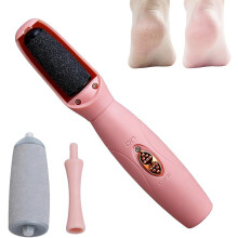 (Pink, -) Electric Foot Callus Remover – Rechargeable Pedicure Grinder for Dead Skin