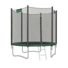 (Dark Green) 6 ft Kids Trampoline, Trampoline with Enclosure Net, Safety Pad, Ladder, Steel Frame