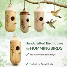 (style D, 1pcs) Houten kolibrie huis, voor natuurliefhebbers, hangend - voor kleine vogels, nestkast voor buiten