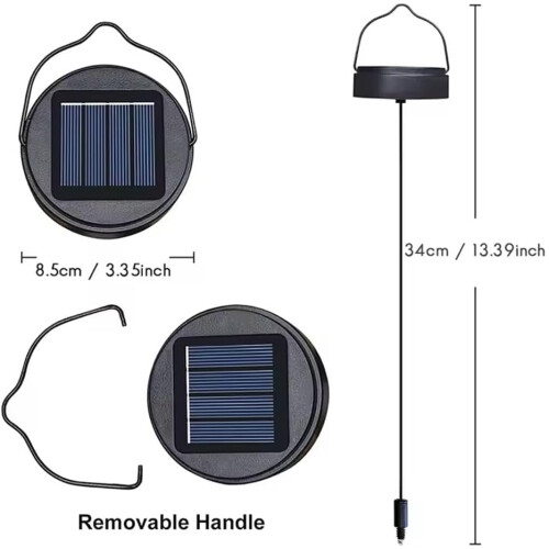 (Black, 1pcs) Capac panou solar 400mAh 1