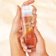 Durex 2-in-1 Ylang Ylang Massage & Water-Based Lube, 200 ml, Sensual Aromatherapy, Smooth Silky, Id