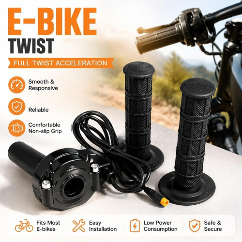 (Gray, 1set) Mâner gaz bicicletă electrică 1