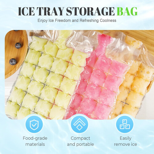 (300 PCS, -) 100 pak engangs isterning poser – 24 gitre selvforsegling til fryser 1