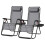 Songmics (Dark Grey) Set of 2 Zero Gravity Chairs, Foldable with Adjustable Headrest, Black 2