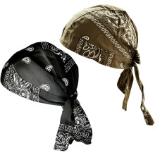 (Black+brown, color_name) 1er-Kühl-Kopftuch-Set, Paisley, für Motorrad, Helminnenfutter, Unisex