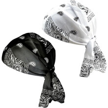 (Black+white, color_name) 1er-Kühl-Kopftuch-Set, Paisley, für Motorrad, Helminnenfutter, Unisex