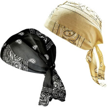 (Black+yellow, color_name) 1er-Kühl-Kopftuch-Set, Paisley, für Motorrad, Helminnenfutter, Unisex