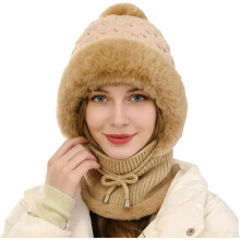 (Khaki, color_name) Căciulă 3 în 1 femei, vânt