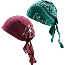 (Red+green, color_name) 1er-Kühl-Kopftuch-Set, Paisley, für Motorrad, Helminnenfutter, Unisex