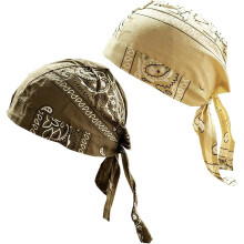 (Brown+yellow, color_name) 1er-Kühl-Kopftuch-Set, Paisley, für Motorrad, Helminnenfutter, Unisex