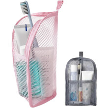 (Pink, -) Standing Toiletry Bag – Portable Lightweight Travel Organizer with EVA Mesh
